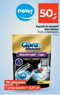Kapsułki do zmywarki Glanz Meister Triple Power Ultimate Citrus promocja w Dealz