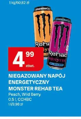 Niegazowany napój energetyczny Monster Rehab Tea Wild Berry promocja w Chorten