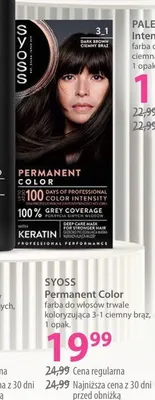 Farba do włosów Syoss Permanent Color promocja w Hebe