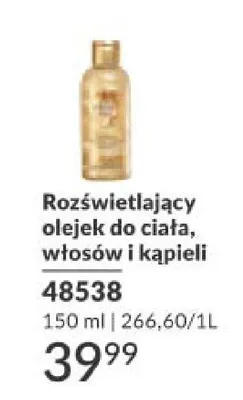 Rozświetlający olejek do ciała, włosów i kąpieli promocja w AVON