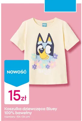 Koszulka dziewczęca Bluey 100% bawełny promocja w Pepco