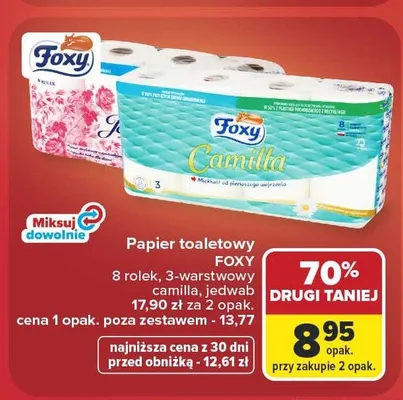 Papier toaletowy Foxy Camilla promocja w Carrefour