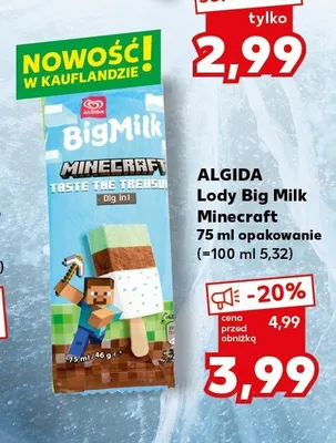 Lody Big Milk Minecraft promocja w Kaufland