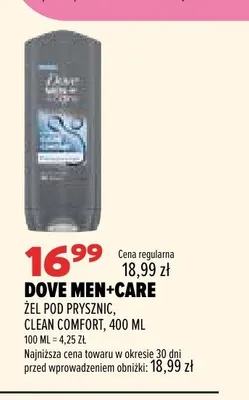 Żel pod prysznic Dove Men+Care Clean Comfort promocja w Drogerie Natura