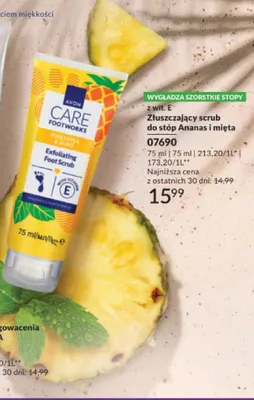 Złuszczający scrub do stóp Ananas i mięta Avon Care Footworks promocja w AVON