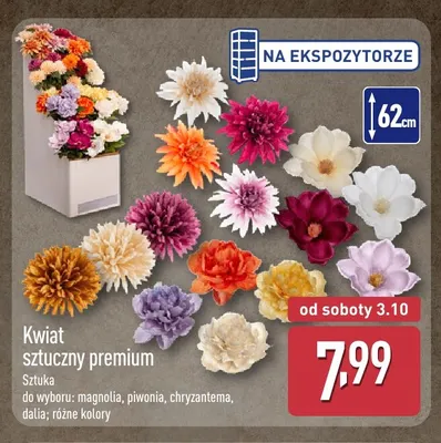 Kwiat sztuczny premium piwonia promocja w Aldi