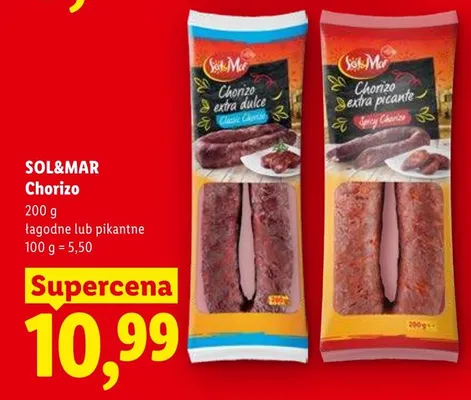 Chorizo łagodne lub pikantne promocja w Lidl