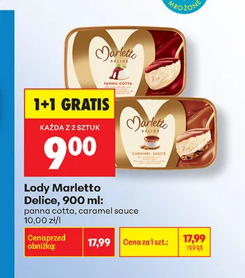 Lody Marletto Delice caramel sauce promocja w Biedronka