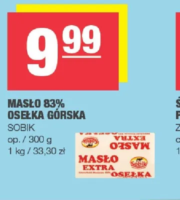 Masło Osełka Górska Sobik 83% promocja w SPAR