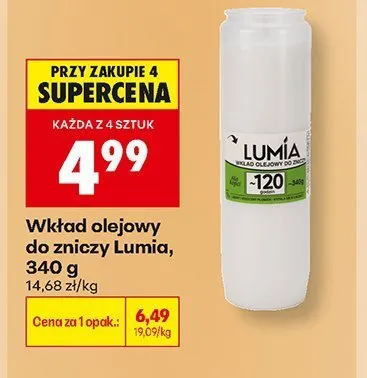Wkład olejowy do zniczy Lumia promocja w Biedronka