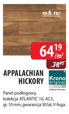 Panel podłogowy Appalachian Hickory Krono Original kolekcja ATLANTIC 10 AC5 gr. 10mm gwarancja 30 lat V-fuga promocja w Dobre Dla Domu
