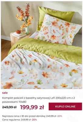 Komplet pościeli z bawełny satynowej Lefi 200x220 cm z 2 poszewkami 70x80 promocja w home&you