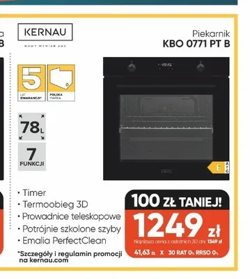 Piekarnik Kernau KBO 0771 PT B promocja w Max Elektro