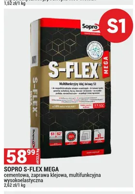 Zaprawa klejowa Sopro S-Flex Mega promocja w Merkury Market