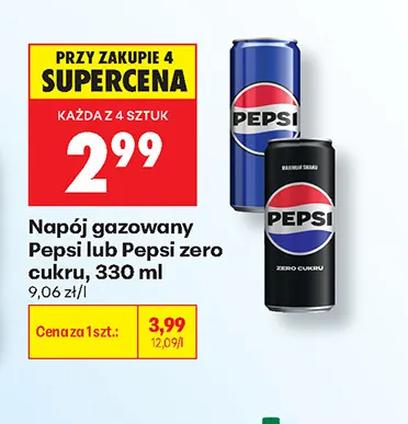 Napój gazowany Pepsi Zero Cukru promocja w Biedronka