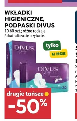 Podpaski higieniczne Divus promocja w Stokrotka