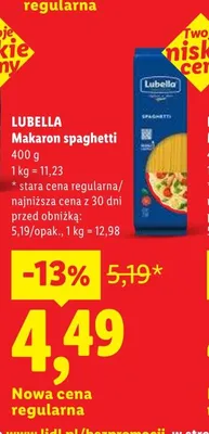 Makaron spaghetti Lubella promocja w Lidl