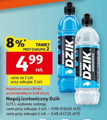 Napój izotoniczny Dzik promocja w Auchan