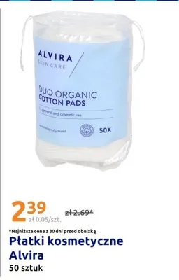 Płatki kosmetyczne Alvira promocja w Action