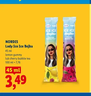 Lody Nordis Ice Ice Bejba cherry bubble tea promocja w Lidl