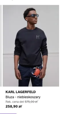 Bluza Karl Lagerfeld niebieskoszary promocja w Lounge by Zalando
