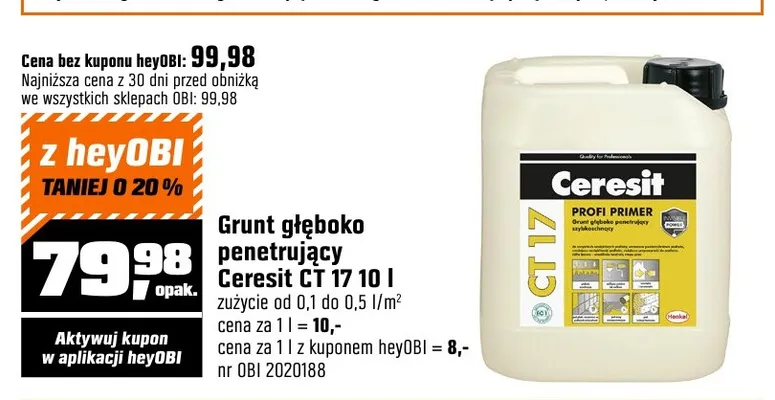 Grunt głęboko penetrujący Ceresit promocja w OBI