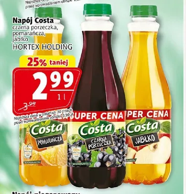 Napój Costa pomarańcza promocja w Prim Market