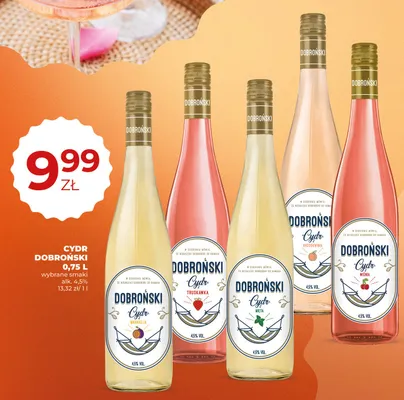 Cydr Dobroński Truskawka promocja w Duży Ben