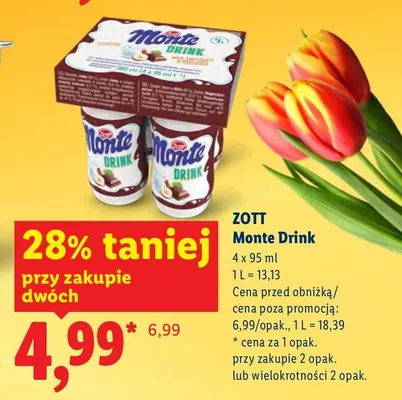 Monte Drink 4x95 ml promocja w Lidl