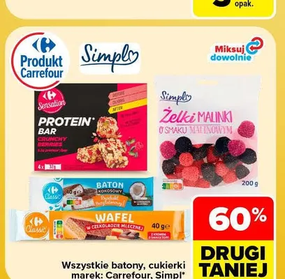 Batony, cukierki marek Carrefour, Simpl promocja w Carrefour