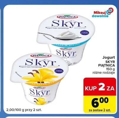 Jogurt Skyr Piątnica naturalny promocja w Carrefour Market