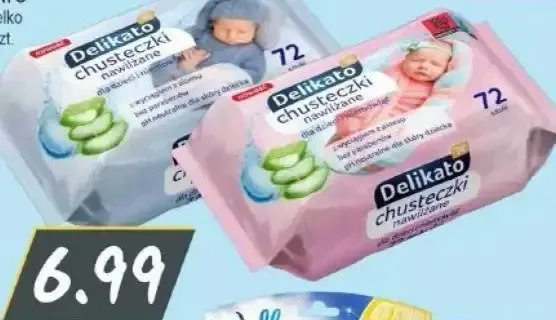 Chusteczki nawilżane Delikato z aloesem promocja w Słoneczko