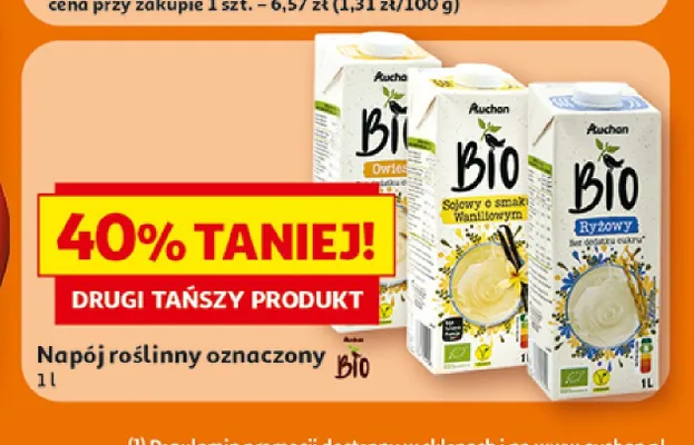 Napój sojowy o smaku waniliowym Auchan Bio promocja w Auchan