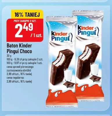 Baton Kinder Pingui Choco promocja w POLOmarket