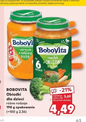 Danie dla dzieci BoboVita Rosół z cielęciny z ryżem promocja w Kaufland