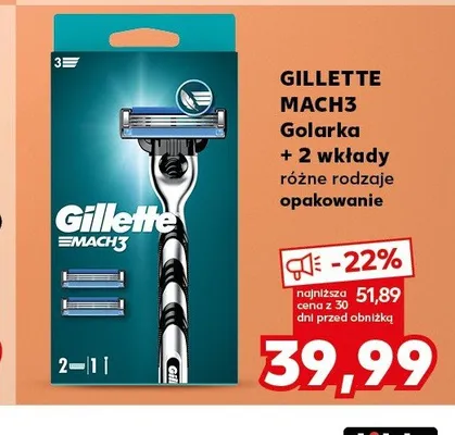 Golarka + 2 wkłady GILLETTE MACH3 promocja w Kaufland