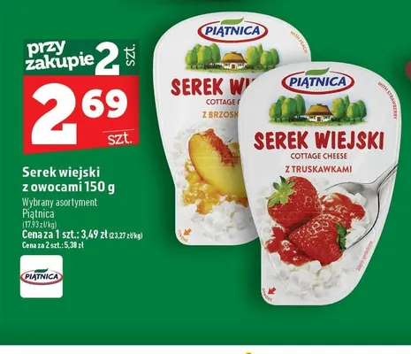 Serek wiejski z brzoskwiniami Piątnica promocja w TOPAZ