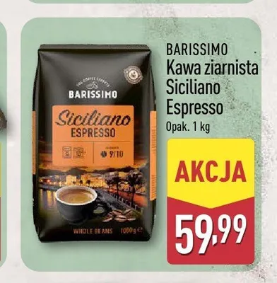Kawa ziarnista Siciliano Espresso Barissimo promocja w Aldi