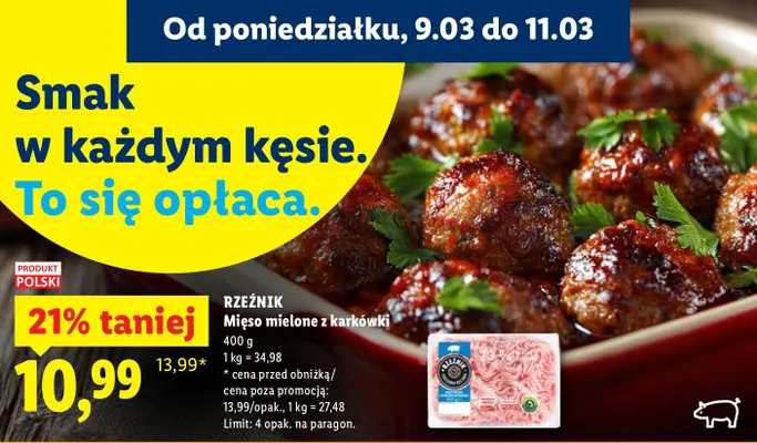 Mięso mielone z karkówki promocja w Lidl
