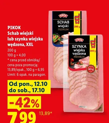 Schab wiejski Pikok Premium XXL promocja w Lidl