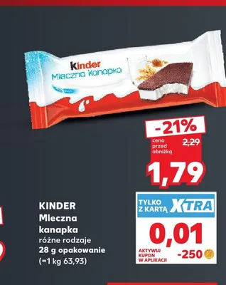 Mleczna kanapka Kinder promocja w Kaufland
