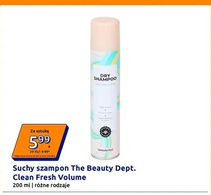 Suchy szampon The Beauty Dept. Clean Fresh Volume promocja w Action