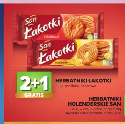 Herbatniki Łakotki maślane San promocja w Stokrotka