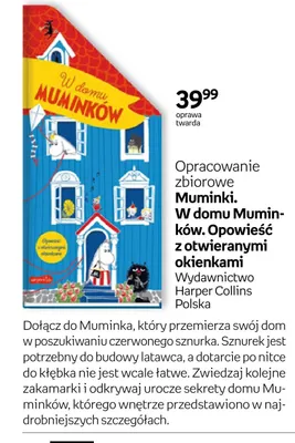 Książka Muminki. W domu Muminków. Opowieść z otwieranymi okienkami oprawa twarda promocja w Empik