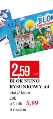 Blok rysunkowy Nuno A3 10k promocja w Leclerc