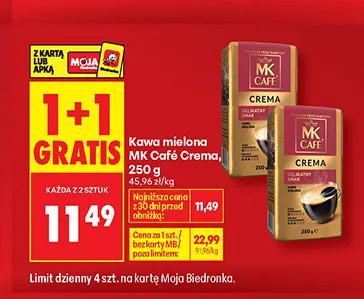 Kawa mielona MK Café Crema promocja w Biedronka