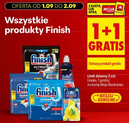 Tabletki do zmywarki Finish Powerball Power Lemon promocja w Biedronka