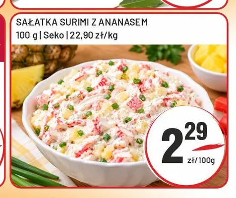 Sałatka surimi z ananasem Seko promocja w Sedal