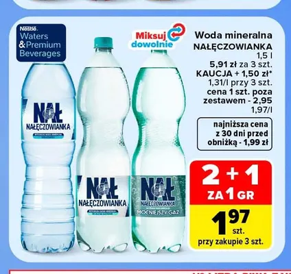 Woda mineralna gazowana Nałęczowianka mocniejszy gaz promocja w Carrefour