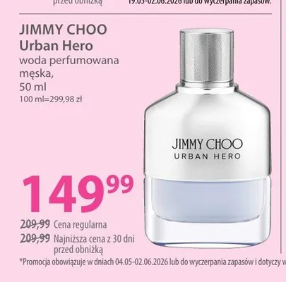 Woda perfumowana męska JIMMY CHOO Urban Hero promocja w Hebe